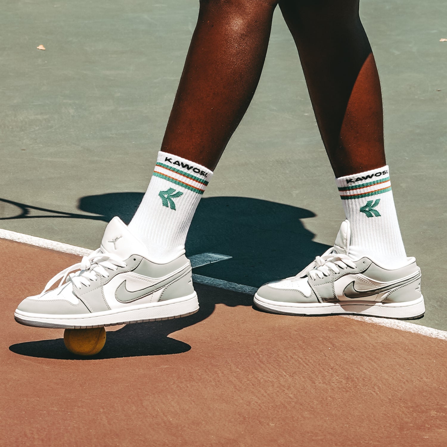 White athletic crew socks